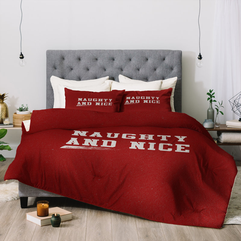 Ensemble d'édredon moderne en microfibre rouge, Édredon pour lit simple + 1 taie décorative stan