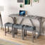 Ensemble de table de bar avec prise de courant, ensemble de table de bar et de chaises, ensemble de table de salle à manger 4 pièces, ensemble de table de petit déjeuner industriel, pour salon, salle à manger, salle de jeux