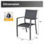 Ensemble de 6 chaises de patio d'extérieur en métal robuste, capacité de 350 lb, structure en fer thermolaqué gris avec sièges en textilene respirant