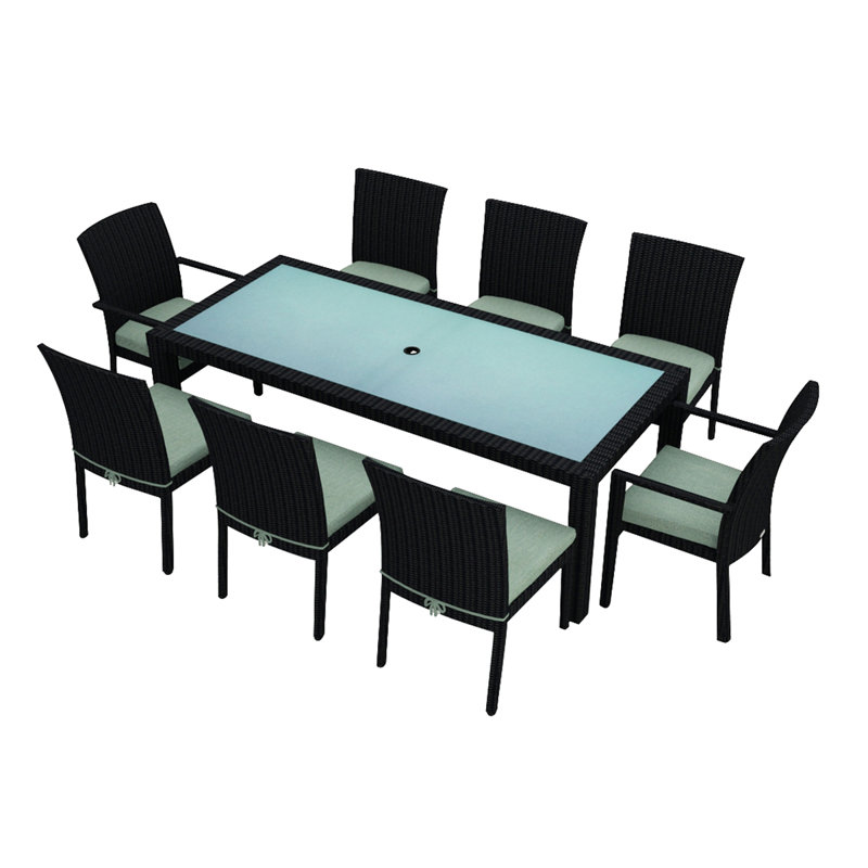 Urbana Outdoor - Piece Dining Set, Canvas Charcoal Sunbrella® Canvas, Coffee Bean, 8