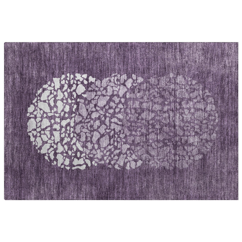 Tapis à poils longs lavable à la machine de qualité supérieure ADS643, Eggplant, 1'8" x 2'6"