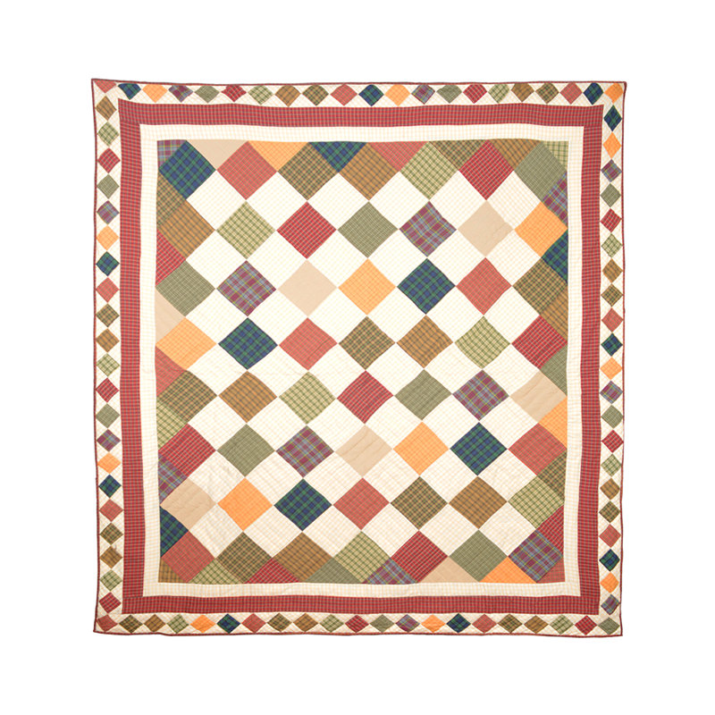 Cotton Percale Patchwork Quilt, Twin Quilt + 3 Additional Pieces