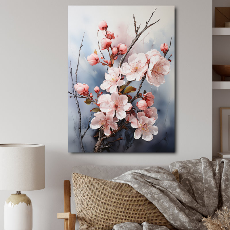 «Vittore Pink Blossoms Ethereal Delicacy I», reproduction, H 20 po x l 12 po x P 1 po, Toile tendue
