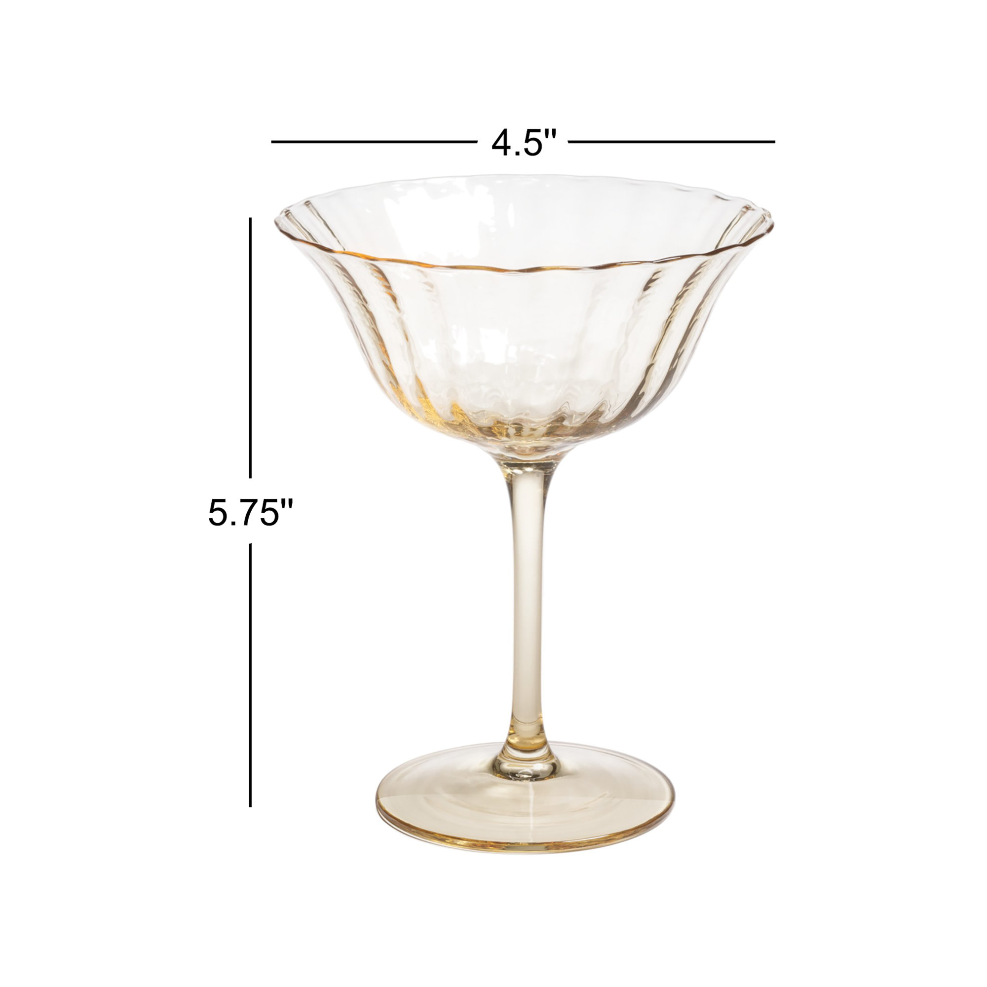Apéritif 4-Piece Set Summer Cocktail Coupe Glasses, Goldenrod