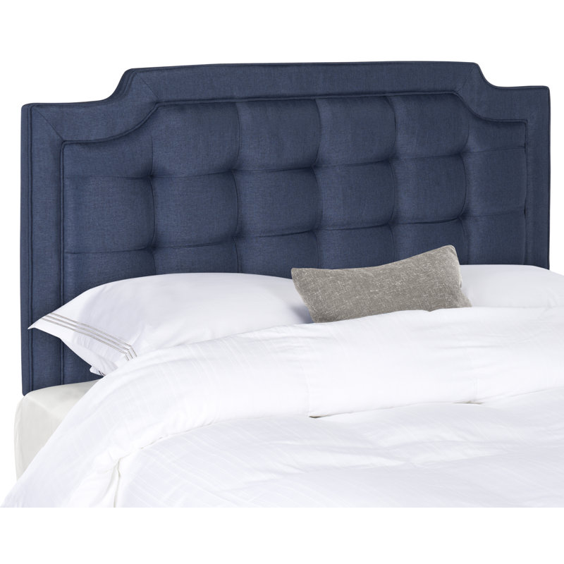 Tête de lit en tissu d'ameublement Findlay, Très grand, Polyester bleu marine
