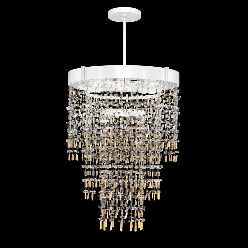 Luminaire suspendu l 28,25 po Capri, Laque blanche