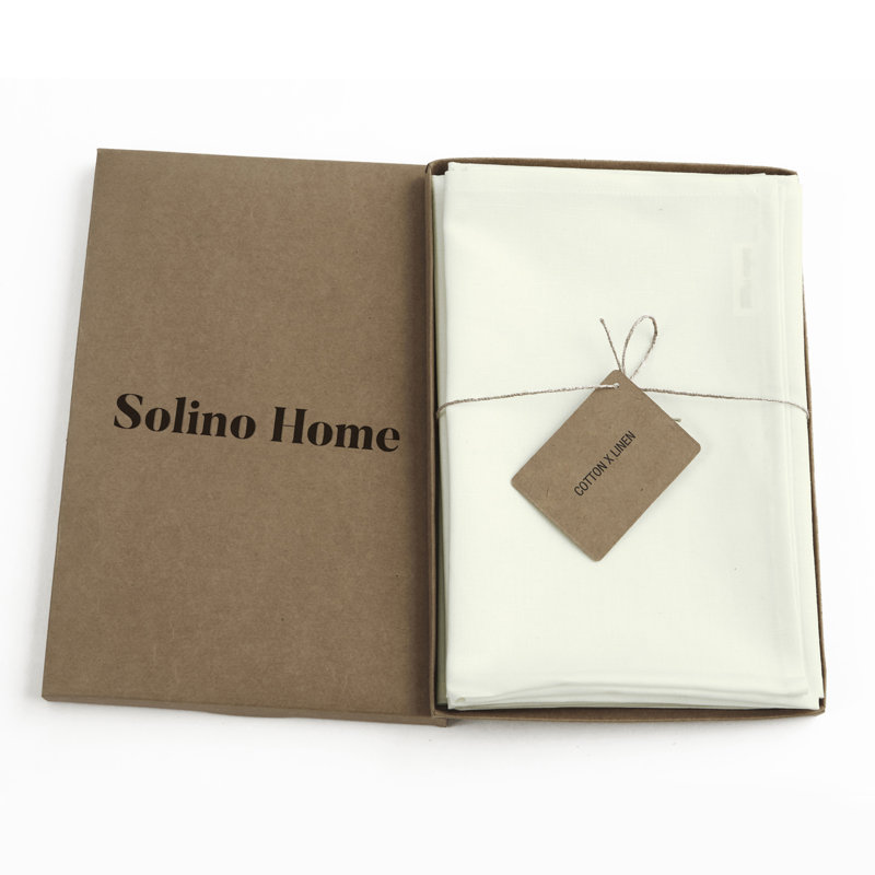 Dru Cotton Linen Dinner Napkins, Ivory