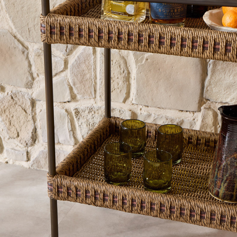 Landi Metal Bar Cart with Wheels