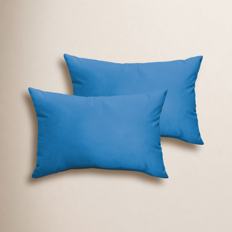 Almeda Outdoor Reversible Throw Pillow, Light Blue, 14" x 24"