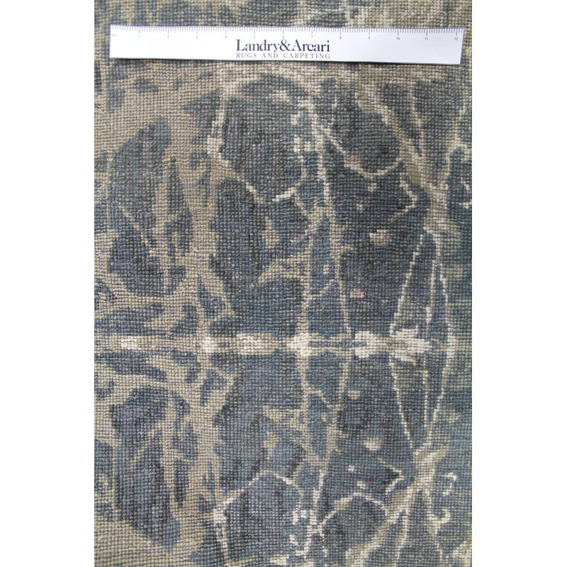 Flight Damask Area Rug in Blue/Taupe/Silver, Rectangle 6' x 8'8"
