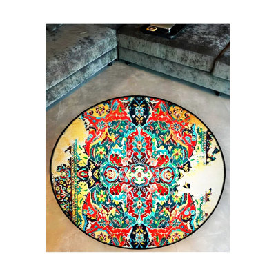 Tapis décoratif multicolore à motif tissé traditionnel