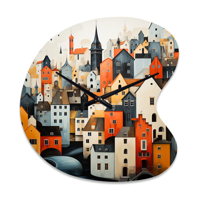 Horloge murale asymétrique en métal Danemark, Danemark, Petit