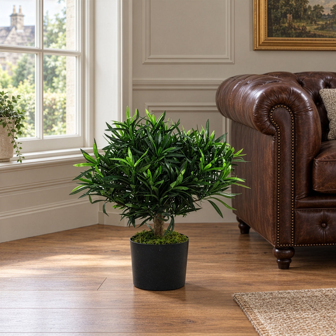 Leaf 40cm Podocarpus Bush Artificial Plant - Green - Image 6