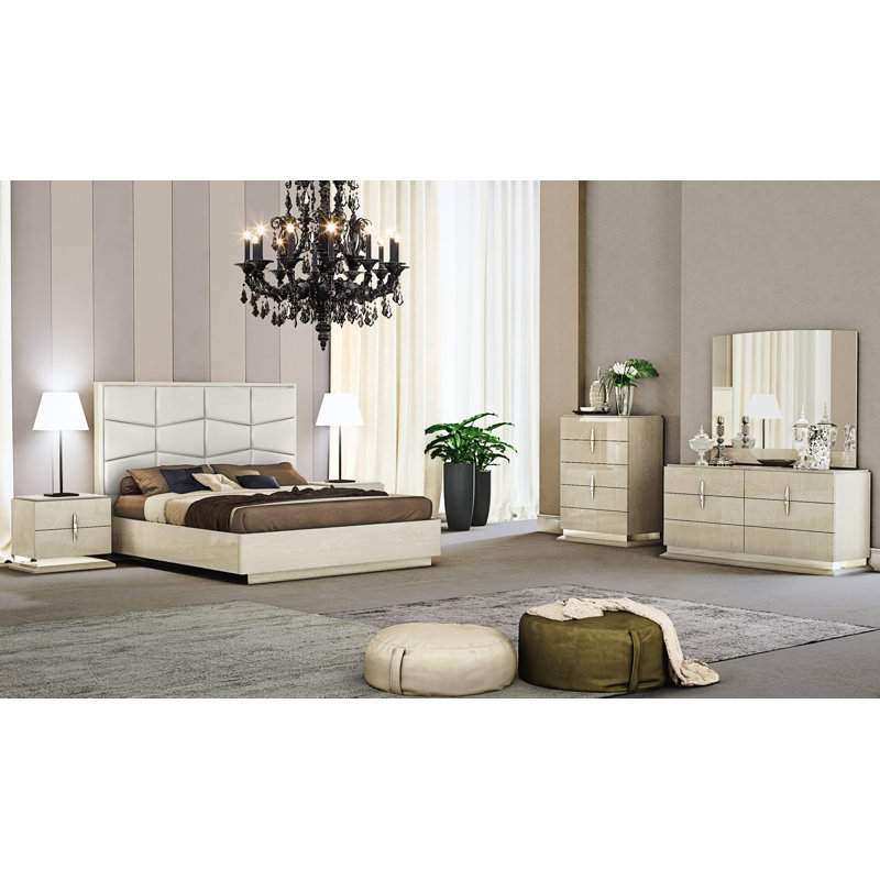 Lit plateforme tapissier Kersh, Grand