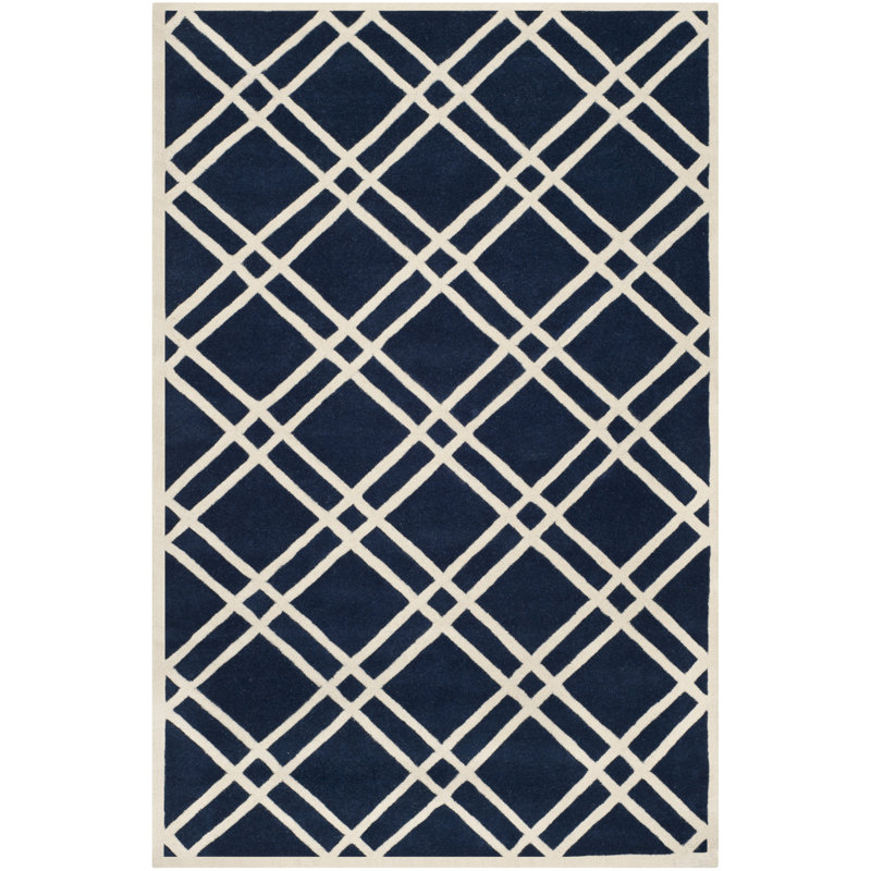 Deedie Hand Tufted Wool Geometric Rug, Rectangle 2' x 3'