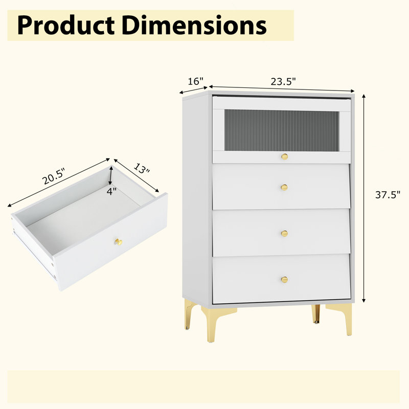 Commode 3 tiroirs avec commode 3 tiroirs et porte en verre cannelée