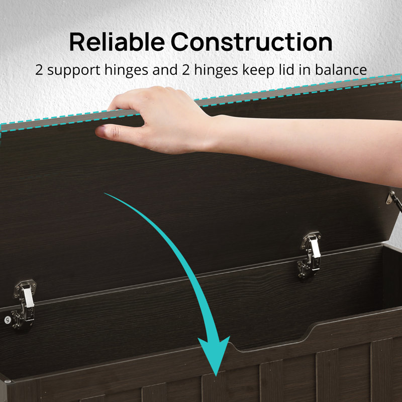  Storage Bench for Bedroom, Living Room, Black