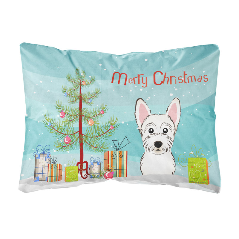 Coussin intérieur / extérieur Christmas Tree and Westie