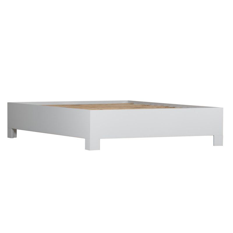 Lit plateforme Chippendale, Simple, Blanc