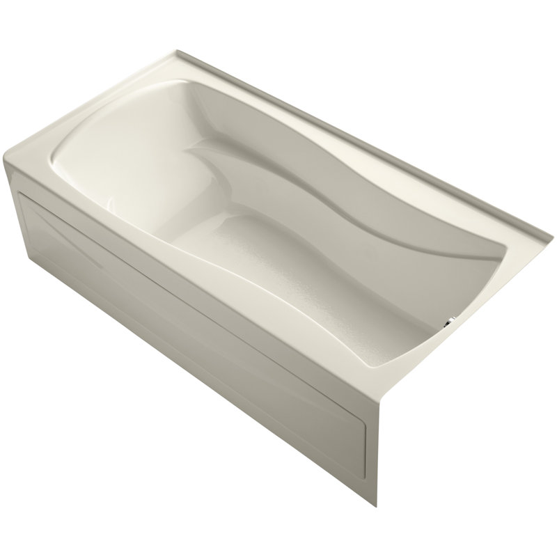 Mariposa 72" x 36" Soaking Bathtub, White, Right