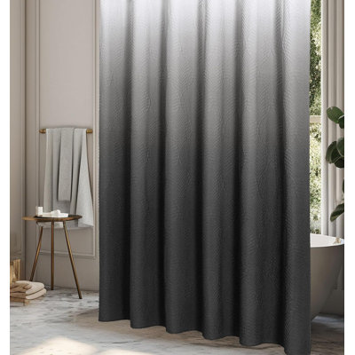 Rideau de douche pour la salle de bain, tissu texturé en relief 3D, ensemble de rideau de douche moderne en tissu doux avec crochets, hydrofuge et durable