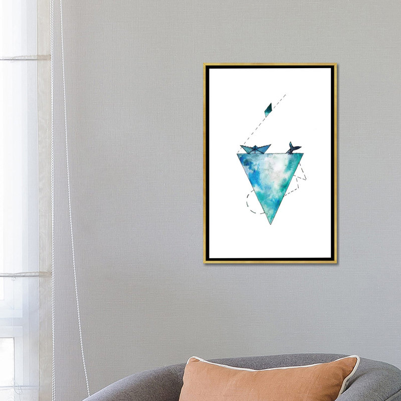 Art pour bateau, Toile encadrée d'or, H 26 po x l 18 po x P 1,5 po