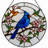 7.8"H Blue Bird Stained Glass Window Panel-1149809450