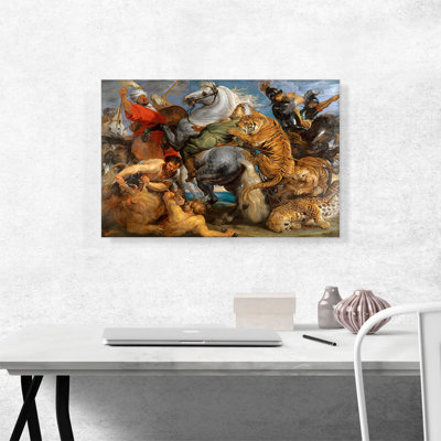 " A Hunt Of Lions, Tigers And Leopards 1615 " by Peter Paul Rubens Painting Print