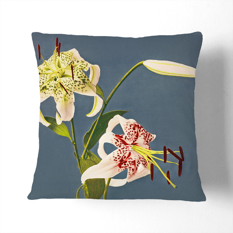 Lilies by Kazumasa Ogawa Cushion with Filling, 40cm H x 40cm W x 15cm D