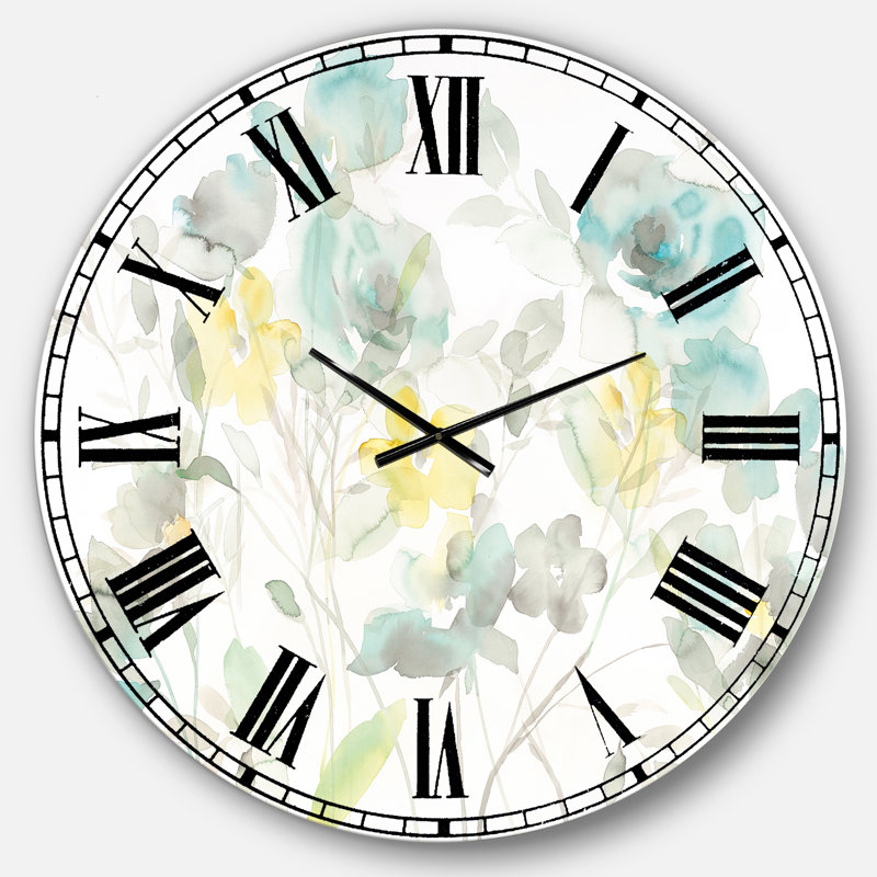 Aqua Rose Natural Element - Horloge murale traditionnelle, Surdimensionné