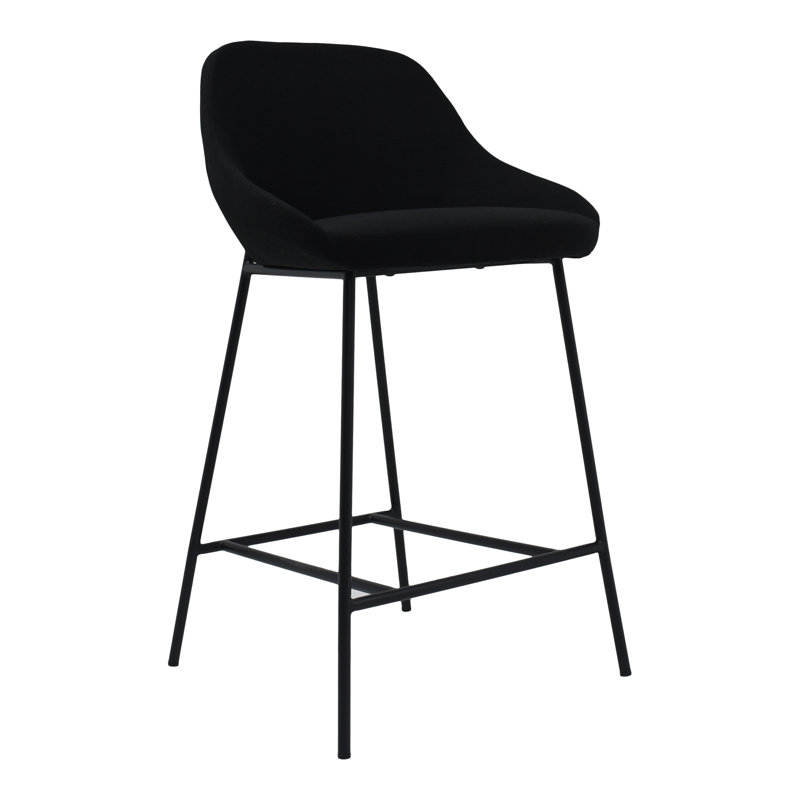 Shelby Wood Counter Stool, Black, Counter Stool (27.2" Seat Height)
