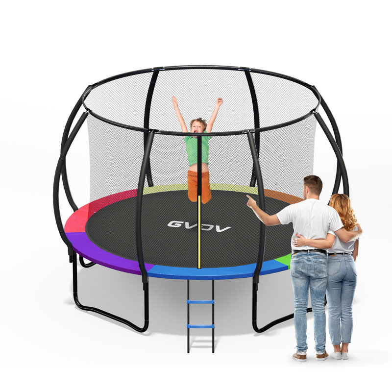 Trampoline récréatif pour enfants 10 pi avec enceinte de sécurité - utilisation intérieure et extérieure