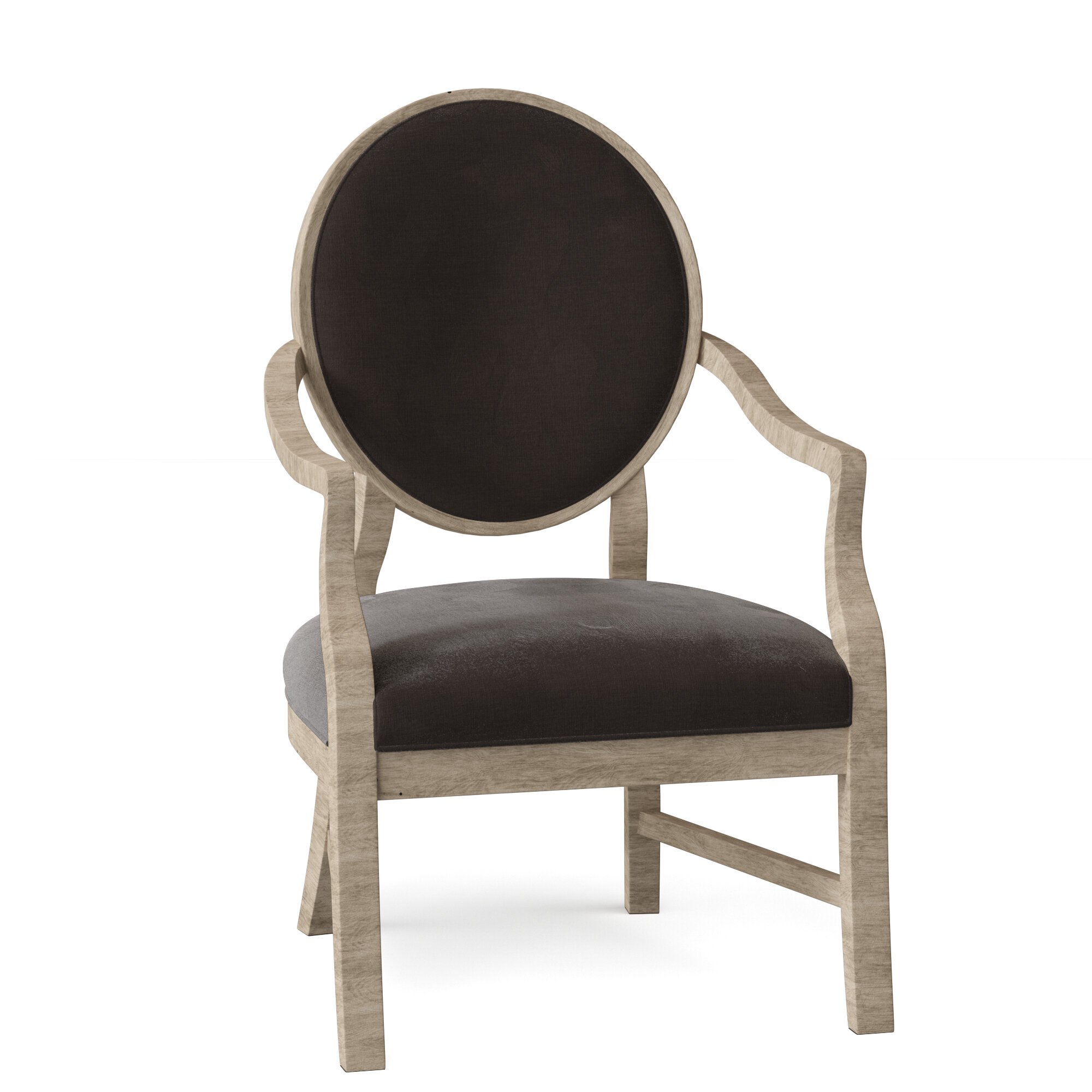 Jahim Solid Wood King Louis Back Arm Chair (Set of 2) Gracie Oaks Leg Color: Gray, Upholstery Color: Gray