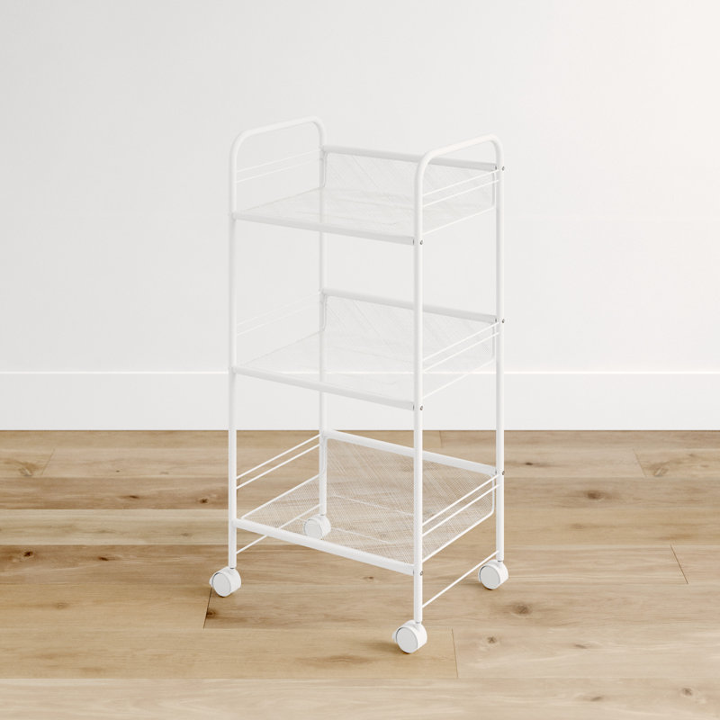 Anouschka 34.57'' H x 18.23'' W Utility Cart with Wheels, 34.6" H x 18" W x 13" D