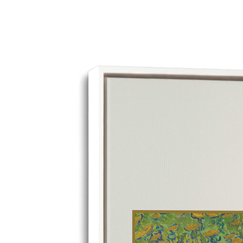 Van Gogh's Irises v3, H 12,75 po x l 8,75 po, Cadre flottant blanc opaque