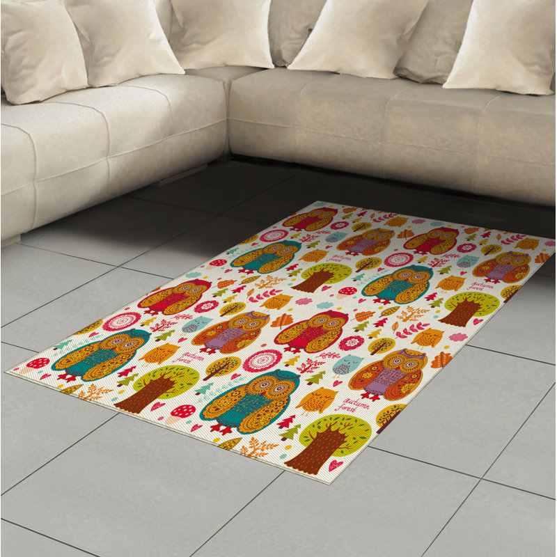 Tapis décoratif d'automne à haute densité en fibres longues, Rectangle— 4 pi x 5 pi 8 po