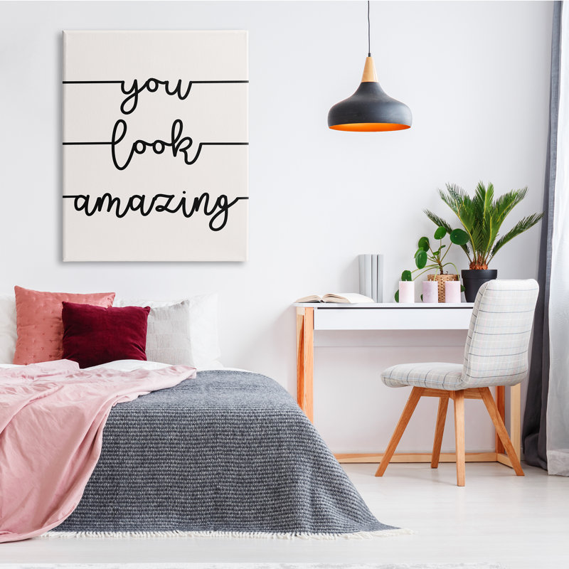 You Look Amazing Off-White and Black Canvas Wall Art