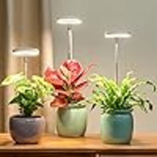 Grow Light, Full Spectrum LED Plant Light For Indoor Plants, Height Adjustable Growing Lamp With Auto On/Off Timer 4/8/12H, 4 Dimmable Brightness, Ideal Small Pack Of 3