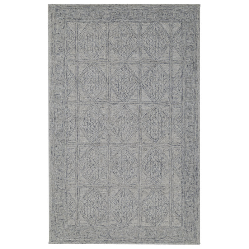 Lyon Hand Tufted Wool Indoor Rug, Blue, 5'x8'