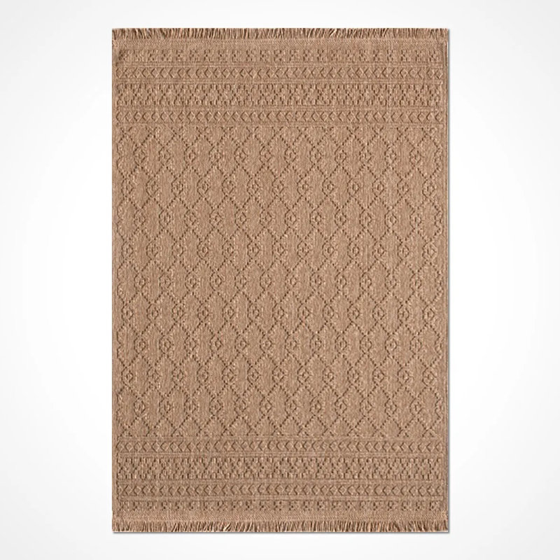 Tapis brun en polypropylène antidérapant Seldon résistant aux taches et facile à nettoyer, 2,6 pi x 10 pi