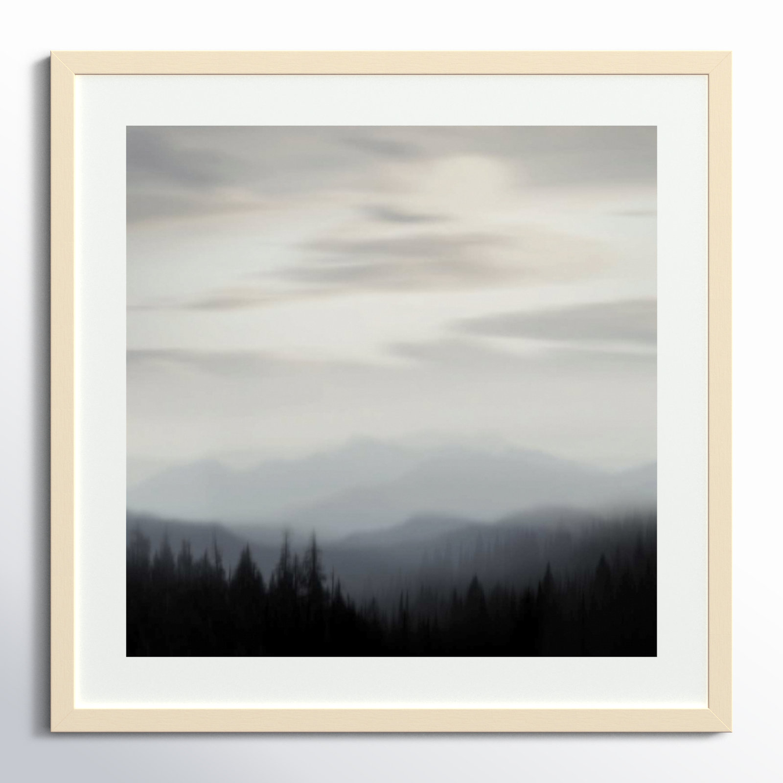 Mountain Vista II by Madeline Clark, 25.12" H x 25.12" W x 0.88" D, Brown Framed Paper
