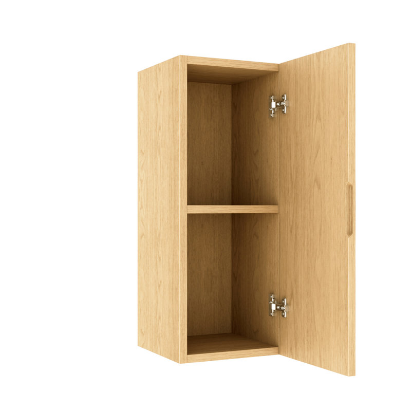 Oak Bathroom Vanity Side Shelf, 12" , And Fresh For Cabinet With Door, Finish, Plywood Construction Bath