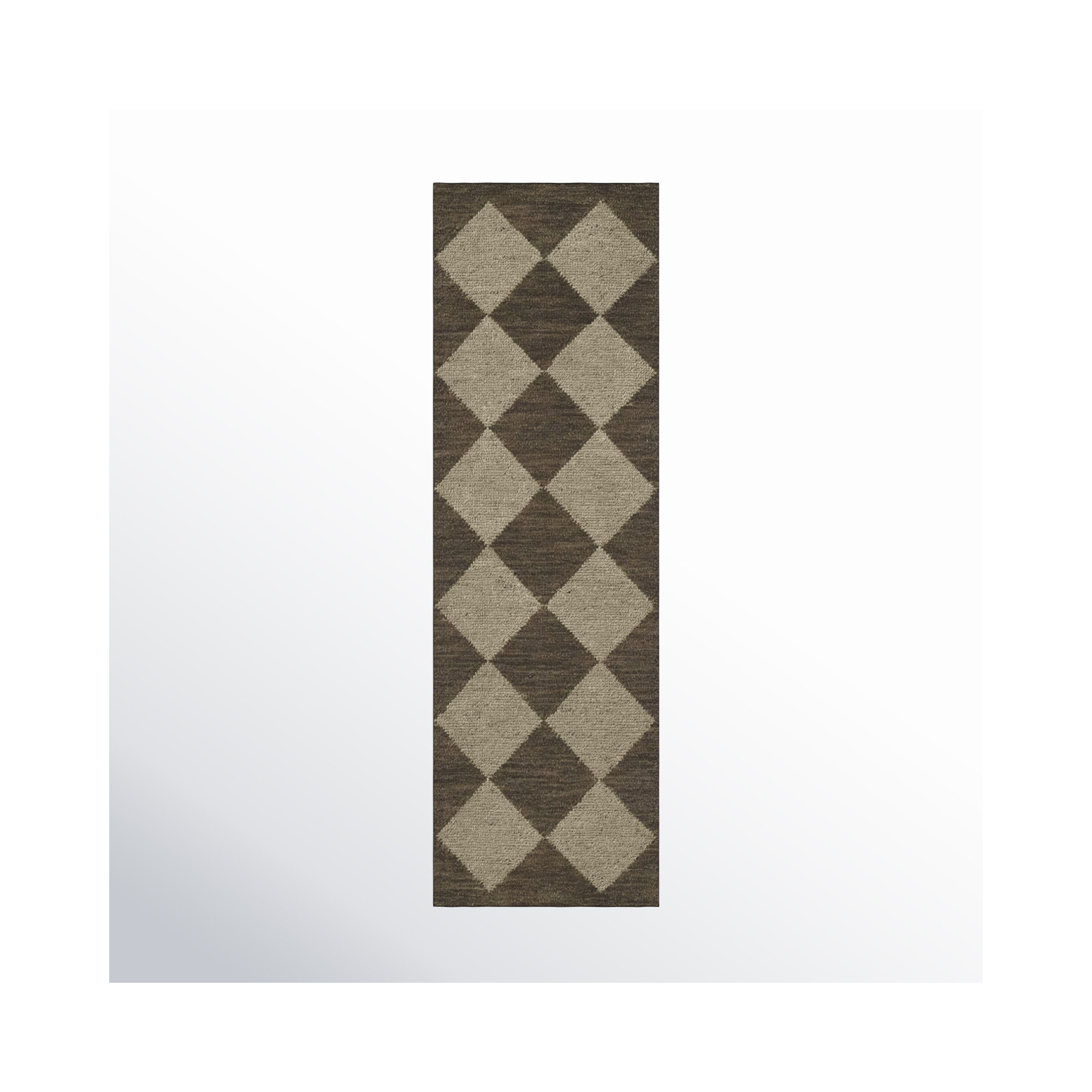 Winnie Handmade Wool Brown/Tan Rug, Runner 2'6" X 8' 