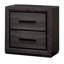 Table de chevet bicolore grise avec bordure noire - placage de papier à 2 tiroirs