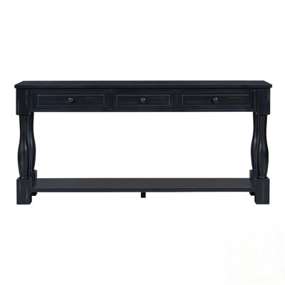 Long Console Table with Drawers and Shelf, Perfect for Entryway, Hallway, or Living Room