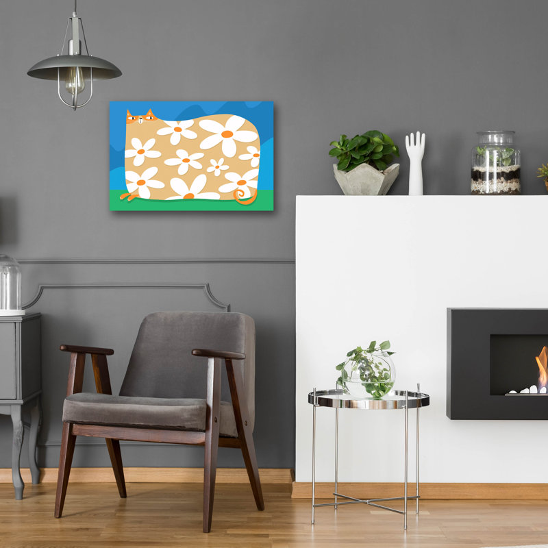  «Spring Cat» par Gabriela Avila, art mural en verre acrylique, 24 po x 16 po, H 16 po x l 24 po