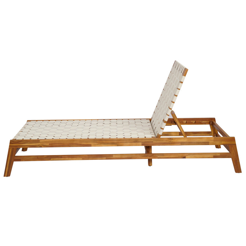Outdoor Rope Chaise Lounge For Patio Poolside Outdoor Space, Brown/White