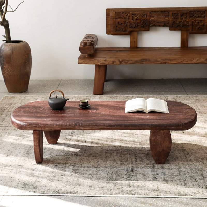 Table basse en bois massif chinois, H 15,7 po x L 47,2 po x l 20,5 po