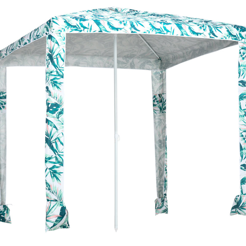 Parasol de plage Uv50 + - Assemblage facile, stable, sacs de sable, sac de transport pour camping de 6,5 pi avec assemblage, stable à l'extérieur