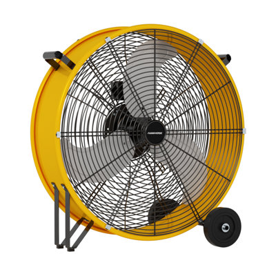 Ventilateur tambour de 30 pouces Pro Series - Ventilateur de plancher à grande vitesse avec roulettes à poignée pour commercial, résidentiel, entrepôt, patio couvert, magasin, garage, grange, homologué UL à 3 vitesses de 14 000 pi³ / min